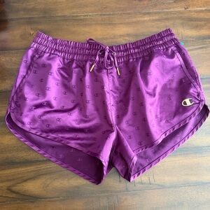 Champion Purple Satin Logo Shorts Women’s L